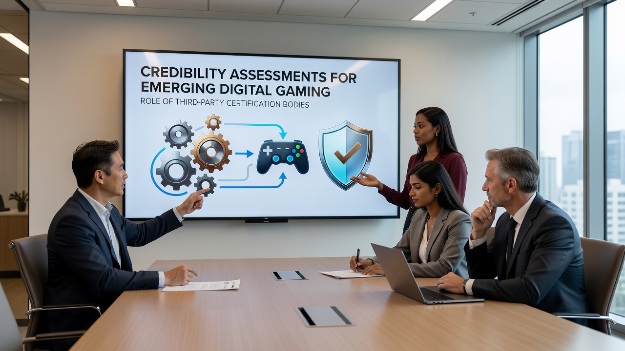 Certification audit process showing compliance checklists and digital platform security evaluations