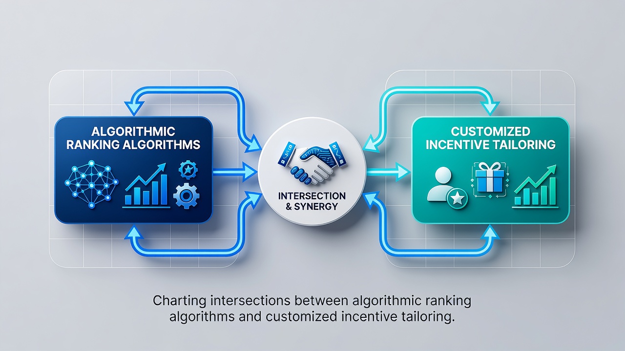 Diagram showing data flows between player ranking metrics and tailored incentive modules in mobile ecosystems