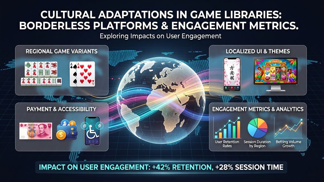Digital interface showing culturally adapted slot games from various regions displayed on a global gambling platform dashboard