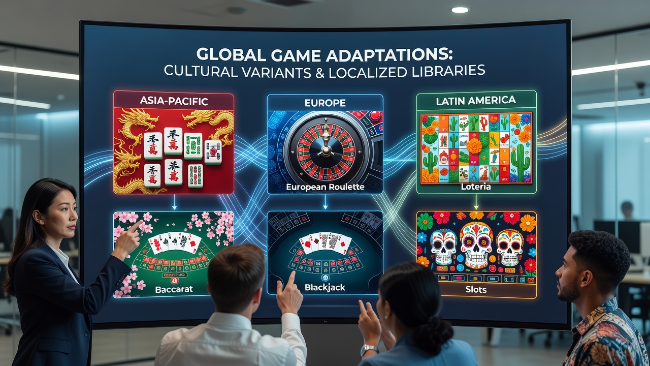 Analytics dashboard displaying user engagement metrics for culturally adapted games on international gambling sites