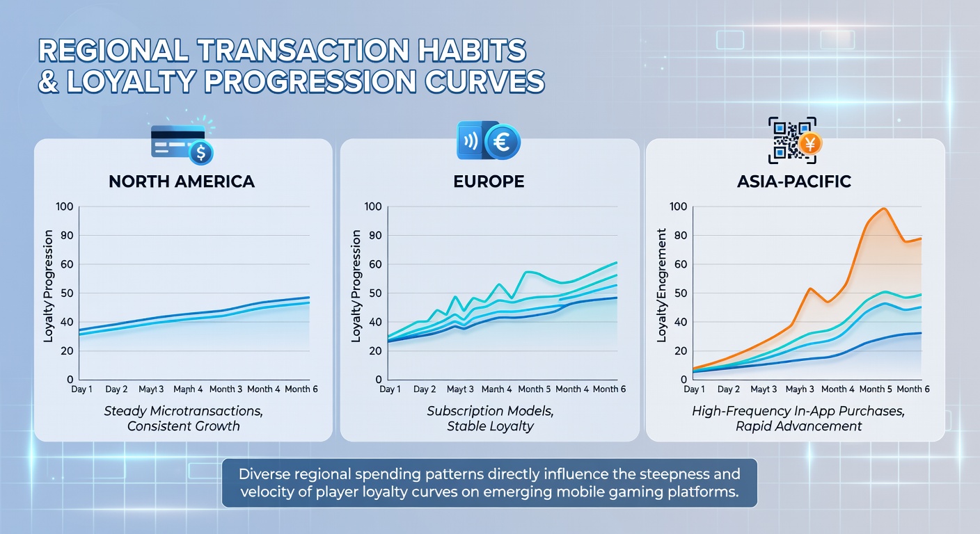 Analytics dashboard showing loyalty tier progression curves segmented by regional transaction methods