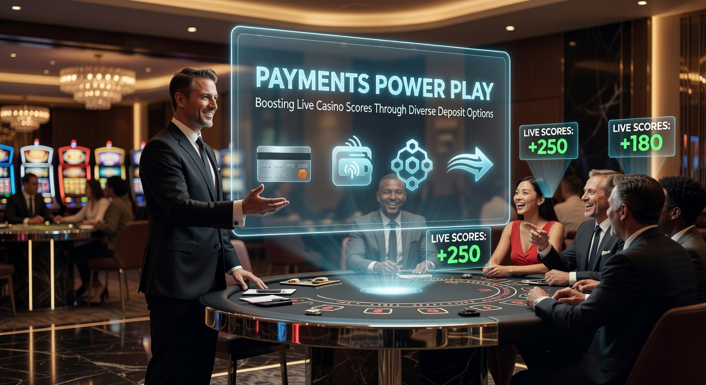 Vibrant display of various payment methods including cards, e-wallets, and cryptocurrencies on a live casino interface