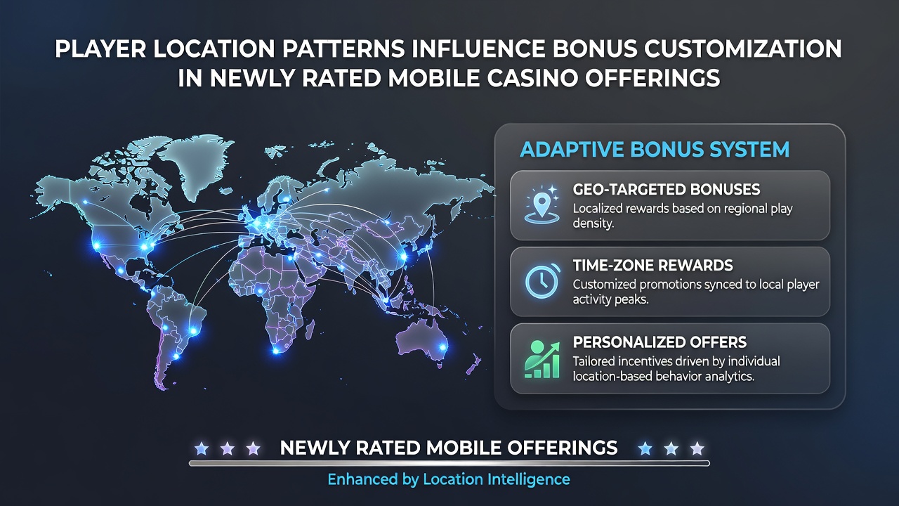 Infographic illustrating how geographic data feeds into bonus personalization engines within mobile casino applications