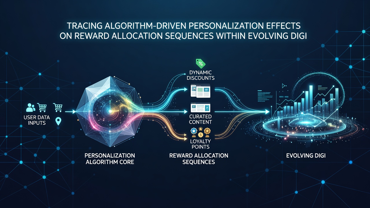 Analytics dashboard illustrating reward allocation sequences influenced by personalization algorithms